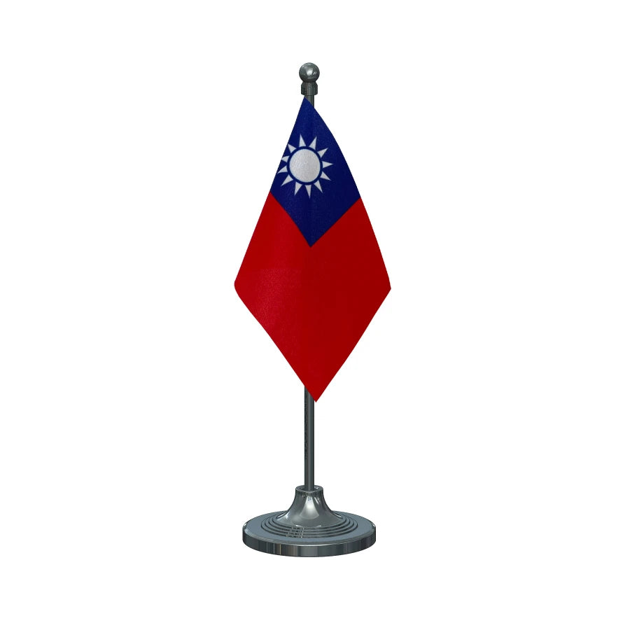 Taiwan Table Flag of 4in x 6in With A Heavy Plastic Base