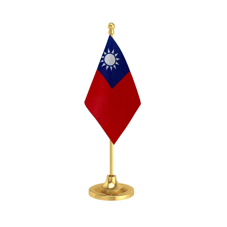 Taiwan Table Flag of 4in x 6in With A Heavy Plastic Base