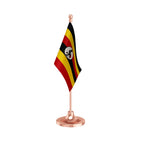 Uganda Table Flag of 4in x 6in With A Heavy Plastic Base