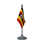 Uganda Table Flag of 4in x 6in With A Heavy Plastic Base