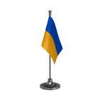 Ukraine Table Flag of 4in x 6in With A Heavy Plastic Base