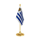 Uruguay Table Flag of 4in x 6in With A Heavy Plastic Base