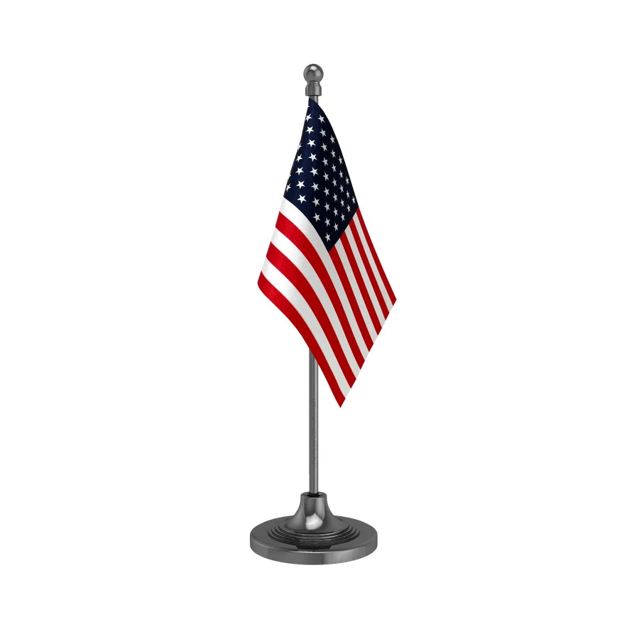 United States of America Table Flag of 4in x 6in With A Heavy Plastic Base