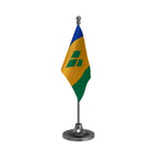 Saint Vincent & Grenadines Table Flag of 4in x 6in With A Heavy Plastic Base
