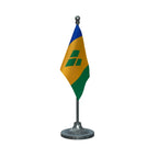Saint Vincent & Grenadines Table Flag of 4in x 6in With A Heavy Plastic Base