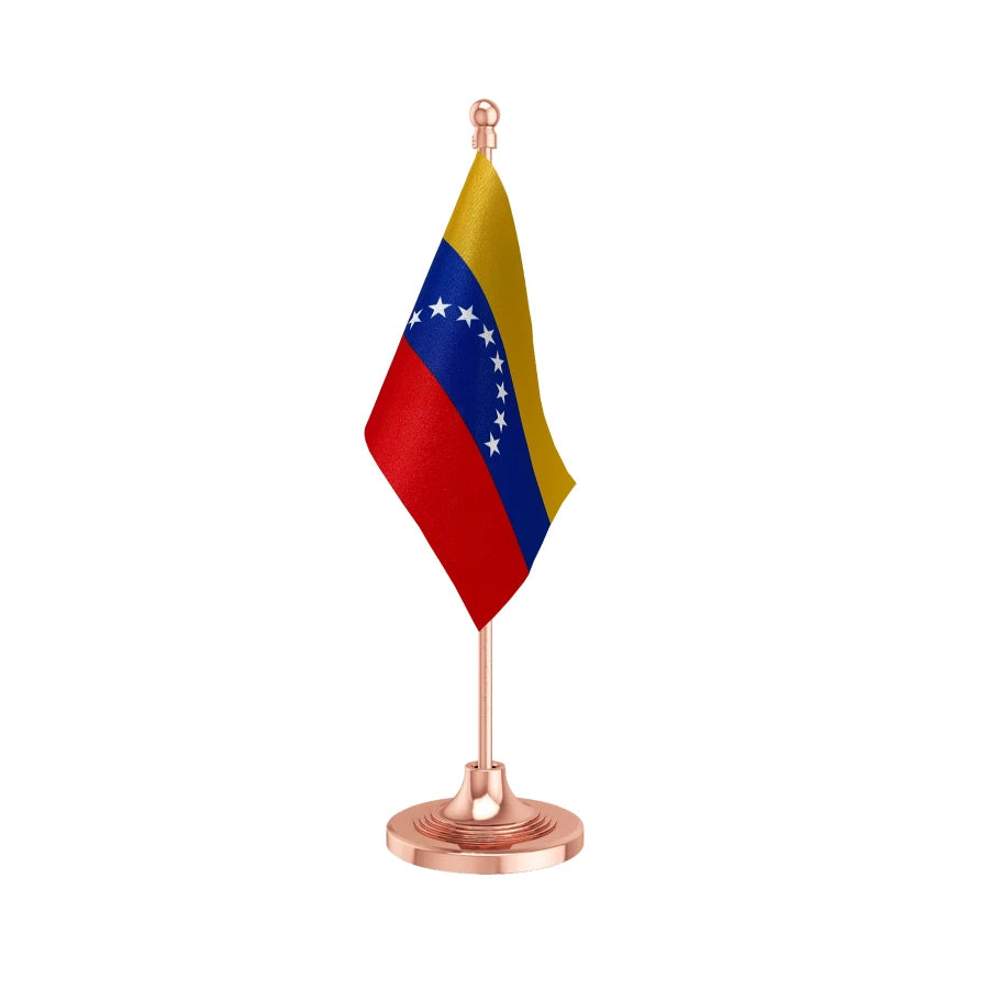 Venezuela Table Flag of 4in x 6in With A Heavy Plastic Base
