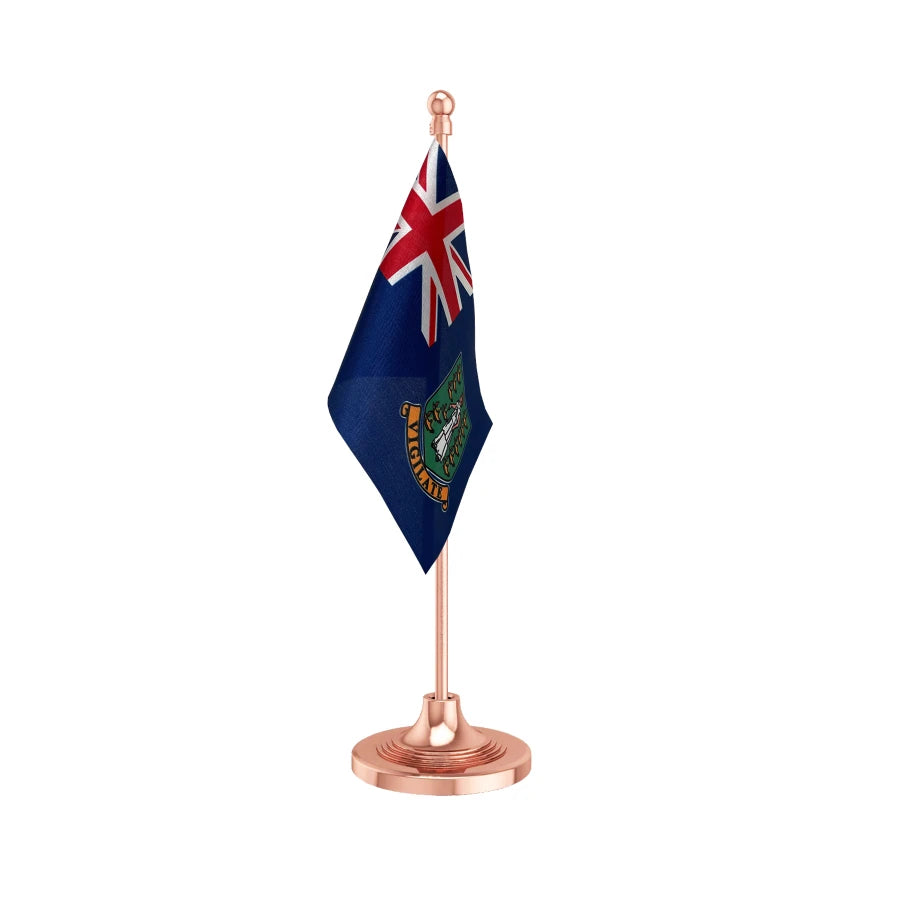 British Virgin Islands Table Flag of 4in x 6in With A Heavy Plastic Base