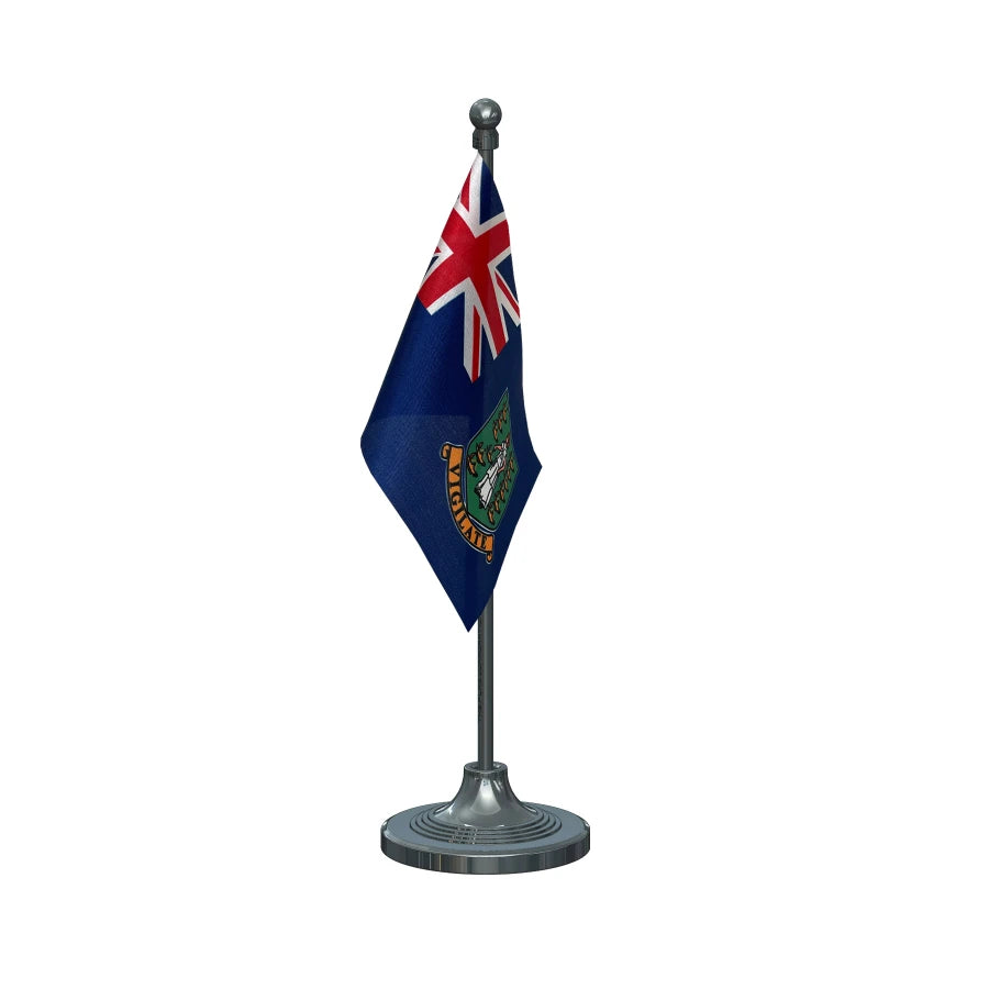 British Virgin Islands Table Flag of 4in x 6in With A Heavy Plastic Base
