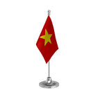 Vietnam Table Flag of 4in x 6in With A Heavy Plastic Base