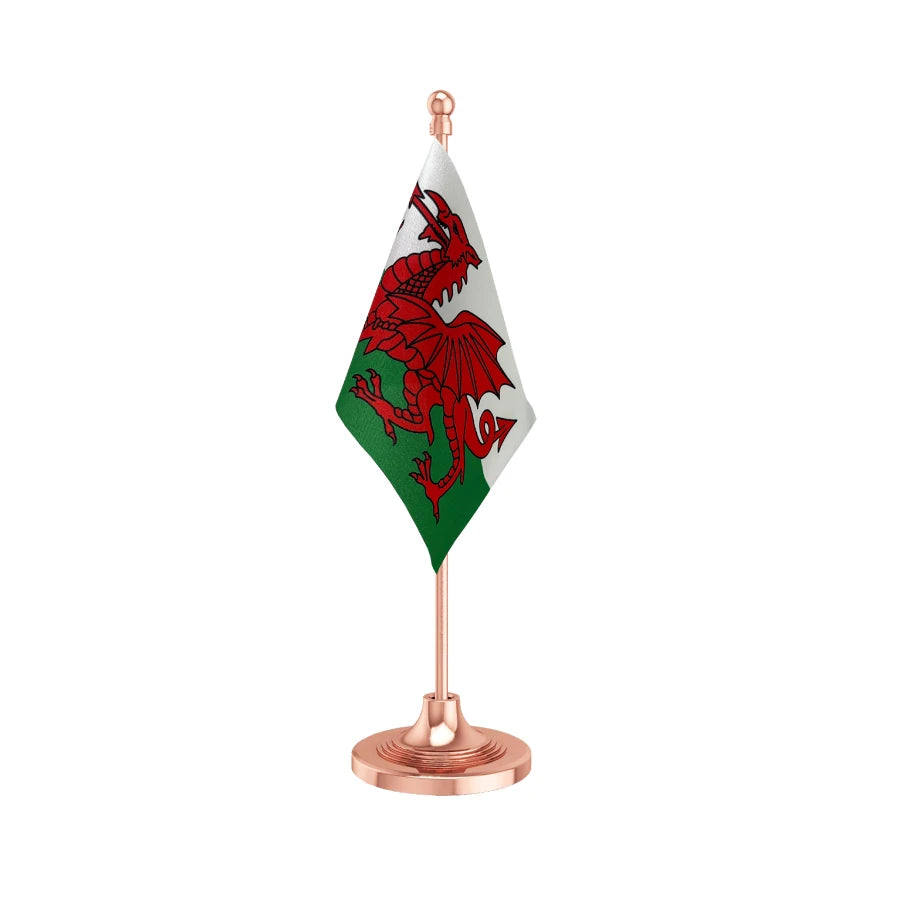 Wales Table Flag of 4in x 6in With A Heavy Plastic Base