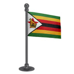 Zimbabwe Table Flag of 4in x 6in With A Heavy Plastic Base