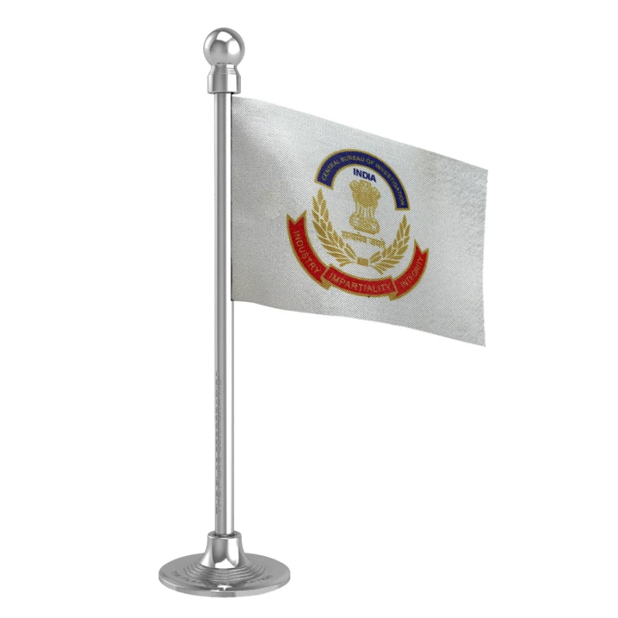 CBI Central Bureau of Investigation Car Dashboard Flag of 2in x 3in With A Steel or Plastic Base