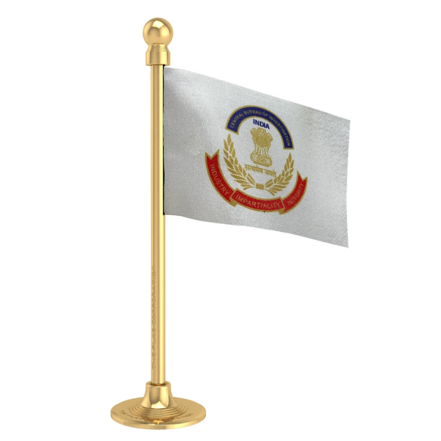 CBI Central Bureau of Investigation Car Dashboard Flag of 2in x 3in With A Steel or Plastic Base
