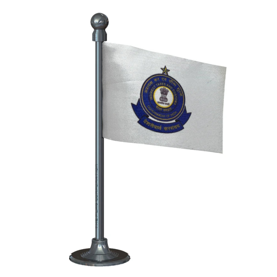 CBIC Central Board of Indirect Taxes & Customs Car Dashboard Flag of 2in x 3in With A Steel or Plastic Base