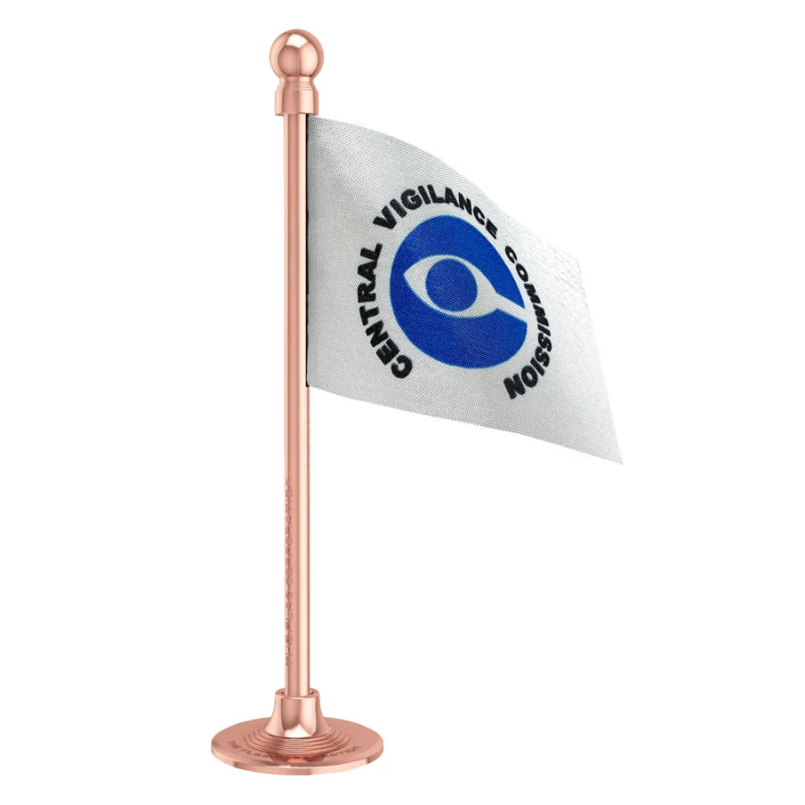 CVC Central Vigilance Commission Car Dashboard Flag of 2in x 3in With A Steel or Plastic Base