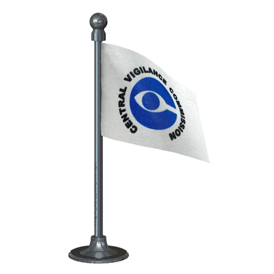 CVC Central Vigilance Commission Car Dashboard Flag of 2in x 3in With A Steel or Plastic Base