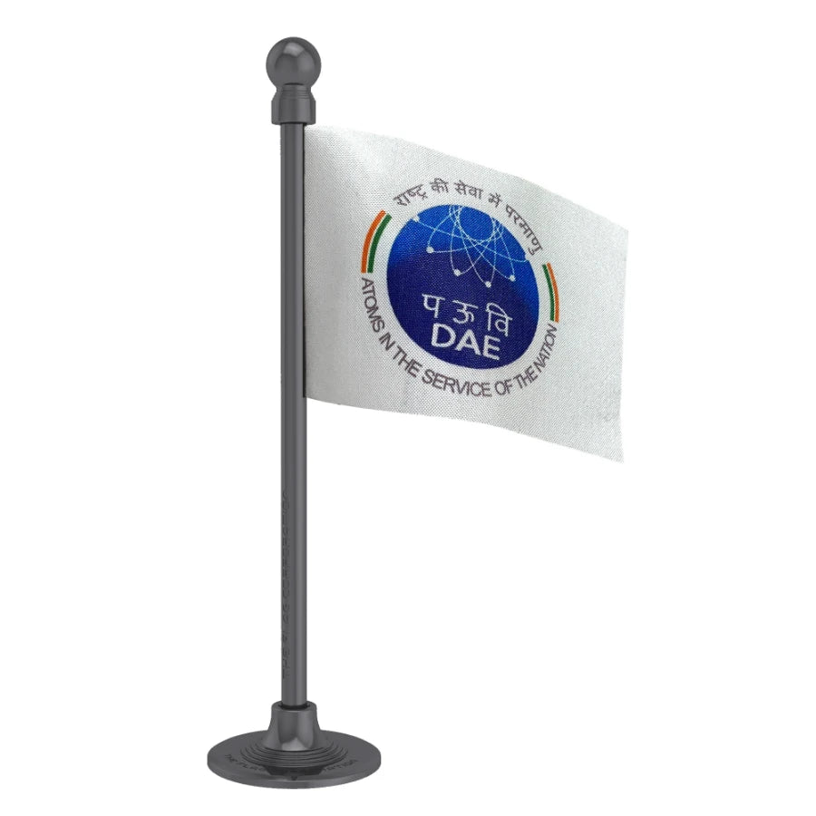 DAE Department of Atomic Energy Car Dashboard Flag of 2in x 3in With A Steel or Plastic Base