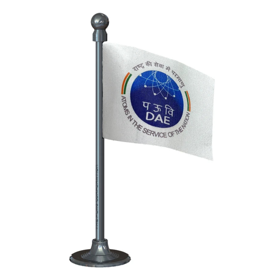 DAE Department of Atomic Energy Car Dashboard Flag of 2in x 3in With A Steel or Plastic Base