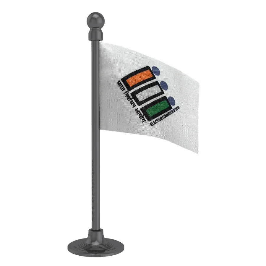 ECI Election Commission of India Car Dashboard Flag of 2in x 3in With A Steel or Plastic Base