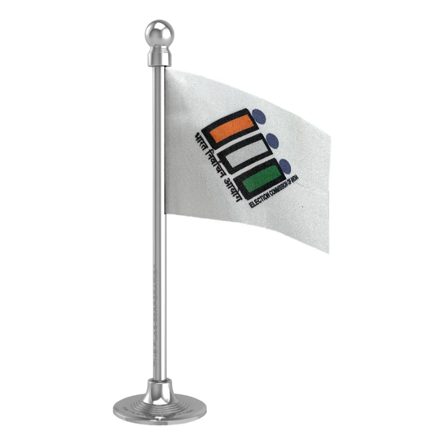 ECI Election Commission of India Car Dashboard Flag of 2in x 3in With A Steel or Plastic Base