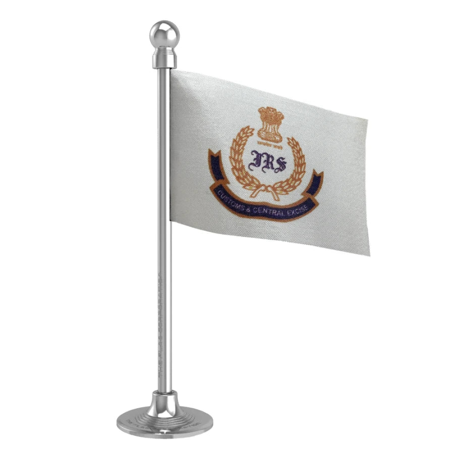 IRS Indian Revenue Service Car Dashboard Flag of 2in x 3in With A Steel or Plastic Base