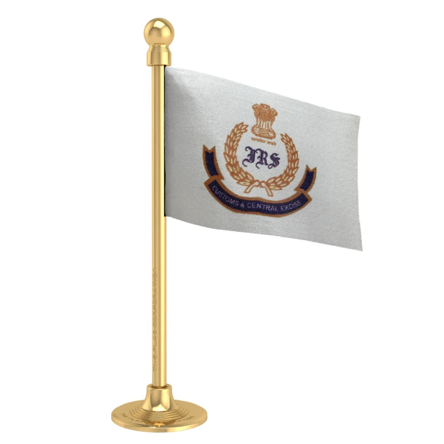 IRS Indian Revenue Service Car Dashboard Flag of 2in x 3in With A Steel or Plastic Base