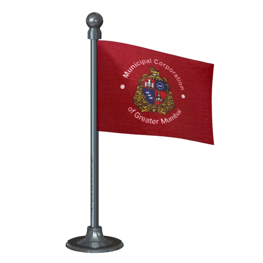 MCGM or BMC Car Dashboard Flag of 2in x 3in With A Steel or Plastic Base
