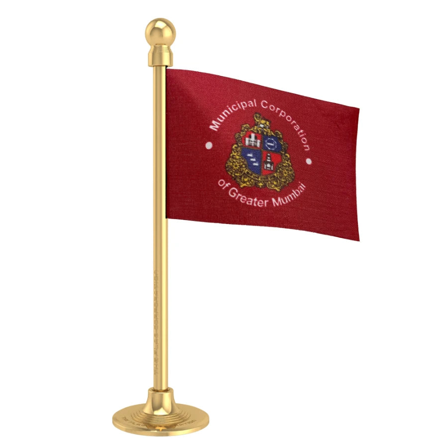 MCGM or BMC Car Dashboard Flag of 2in x 3in With A Steel or Plastic Base