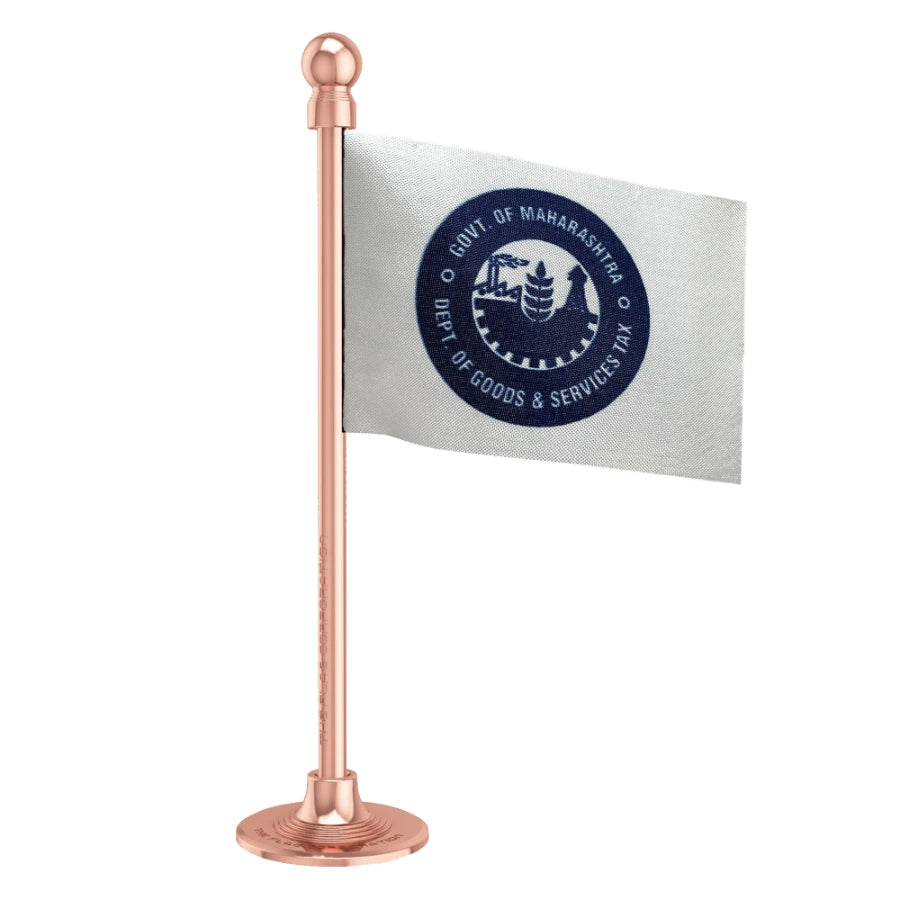 GST Department of Maharashtra Car Dashboard Flag of 2in x 3in With A Steel or Plastic Base
