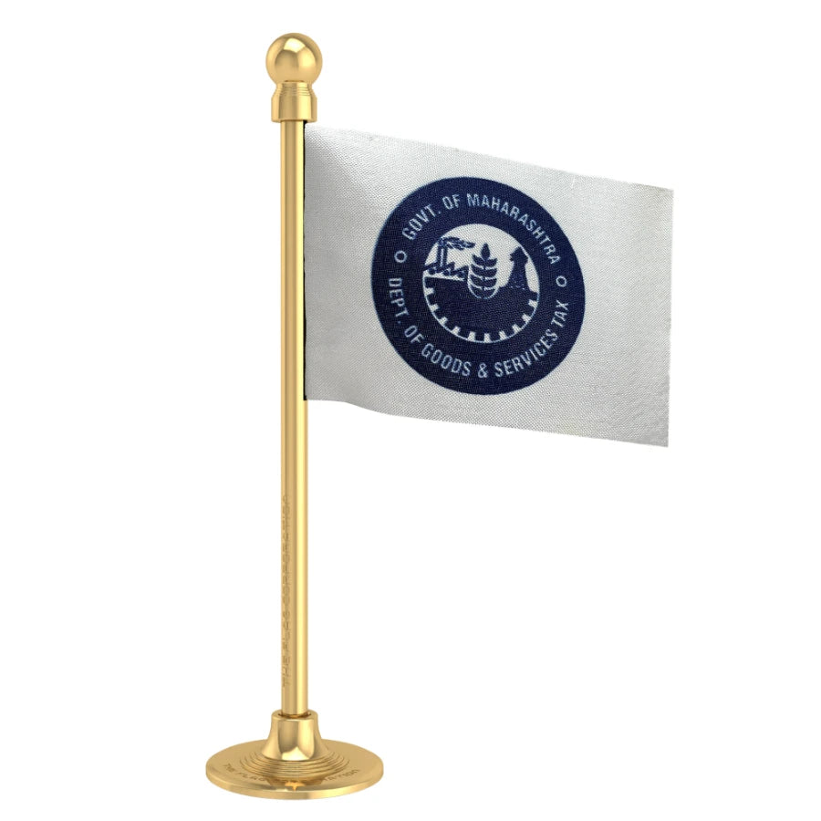 GST Department of Maharashtra Car Dashboard Flag of 2in x 3in With A Steel or Plastic Base
