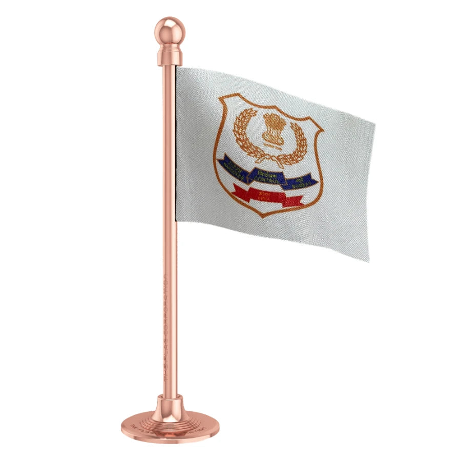 NCB Narcotics Control Bureau Car Dashboard Flag of 2in x 3in With A Steel or Plastic Base