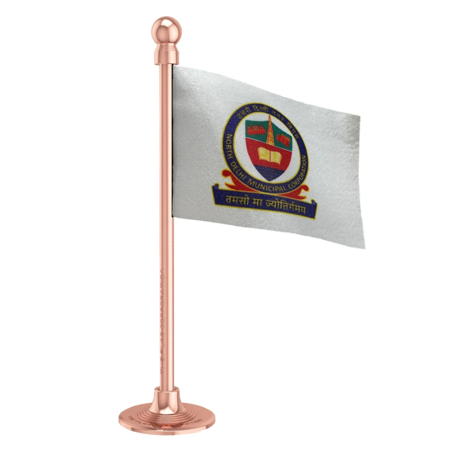 NDMC New Delhi Municipal Corporation Car Dashboard Flag of 2in x 3in With A Steel or Plastic Base