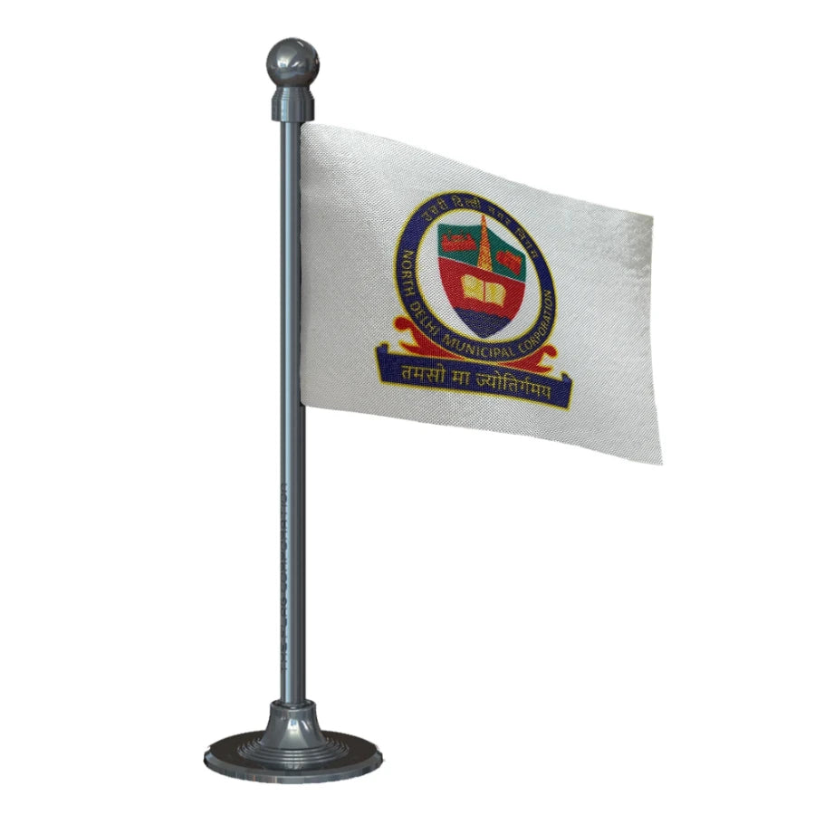NDMC New Delhi Municipal Corporation Car Dashboard Flag of 2in x 3in With A Steel or Plastic Base