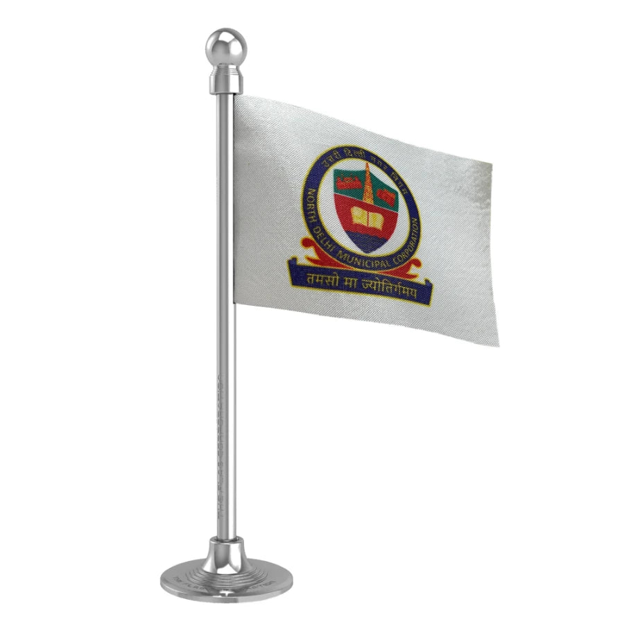 NDMC New Delhi Municipal Corporation Car Dashboard Flag of 2in x 3in With A Steel or Plastic Base