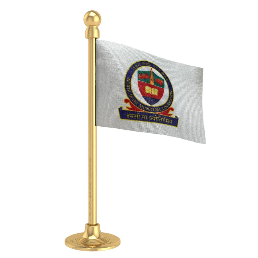 NDMC New Delhi Municipal Corporation Car Dashboard Flag of 2in x 3in With A Steel or Plastic Base