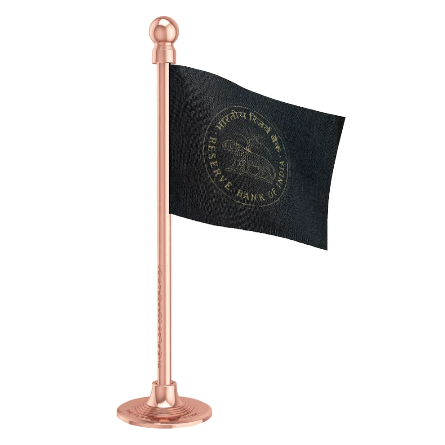 RBI Reserve Bank of India Car Dashboard Flag of 2in x 3in With A Steel or Plastic Base