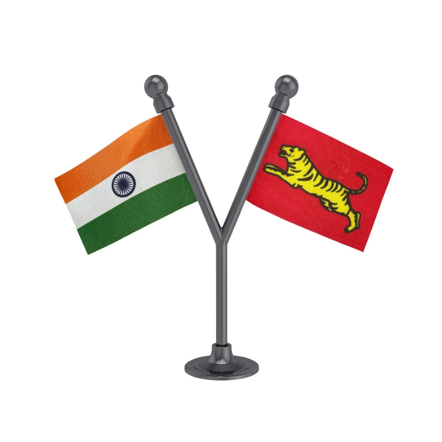 India &  AIFB All India Forward Bloc Dual Car Dashboard Flag of 2in x 3in With A Plastic Base