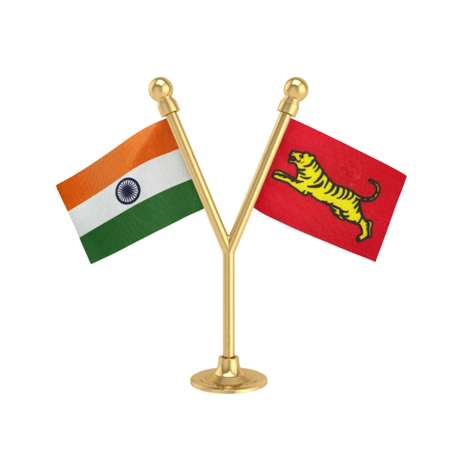 India &  AIFB All India Forward Bloc Dual Car Dashboard Flag of 2in x 3in With A Plastic Base