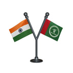 India & AJSU All Jharkhand Students Union Dual Car Dashboard Flag of 2in x 3in With A Plastic Base