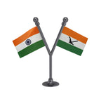 India & BPF Bodoland People's Front Dual Car Dashboard Flag of 2in x 3in With A Plastic Base