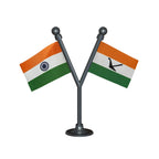 India & BPF Bodoland People's Front Dual Car Dashboard Flag of 2in x 3in With A Plastic Base