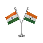 India & BPF Bodoland People's Front Dual Car Dashboard Flag of 2in x 3in With A Plastic Base