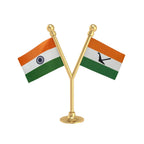 India & BPF Bodoland People's Front Dual Car Dashboard Flag of 2in x 3in With A Plastic Base
