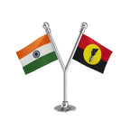 India & DMDK Desiya Murpokku Dravida Kazhagam Dual Car Dashboard Flag of 2in x 3in With A Plastic Base