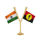 India & DMDK Desiya Murpokku Dravida Kazhagam Dual Car Dashboard Flag of 2in x 3in With A Plastic Base