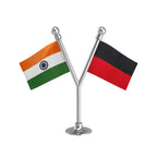 India & DMK Dravida Munnetra Kazhagam Dual Car Dashboard Flag of 2in x 3in With A Plastic Base