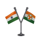 India & IYC Indian Youth Congress Dual Car Dashboard Flag of 2in x 3in With A Plastic Base