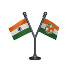 India & IYC Indian Youth Congress Dual Car Dashboard Flag of 2in x 3in With A Plastic Base