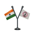 India & JCC Janta Congress Chhattisgarh Dual Car Dashboard Flag of 2in x 3in With A Plastic Base