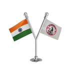 India & JCC Janta Congress Chhattisgarh Dual Car Dashboard Flag of 2in x 3in With A Plastic Base